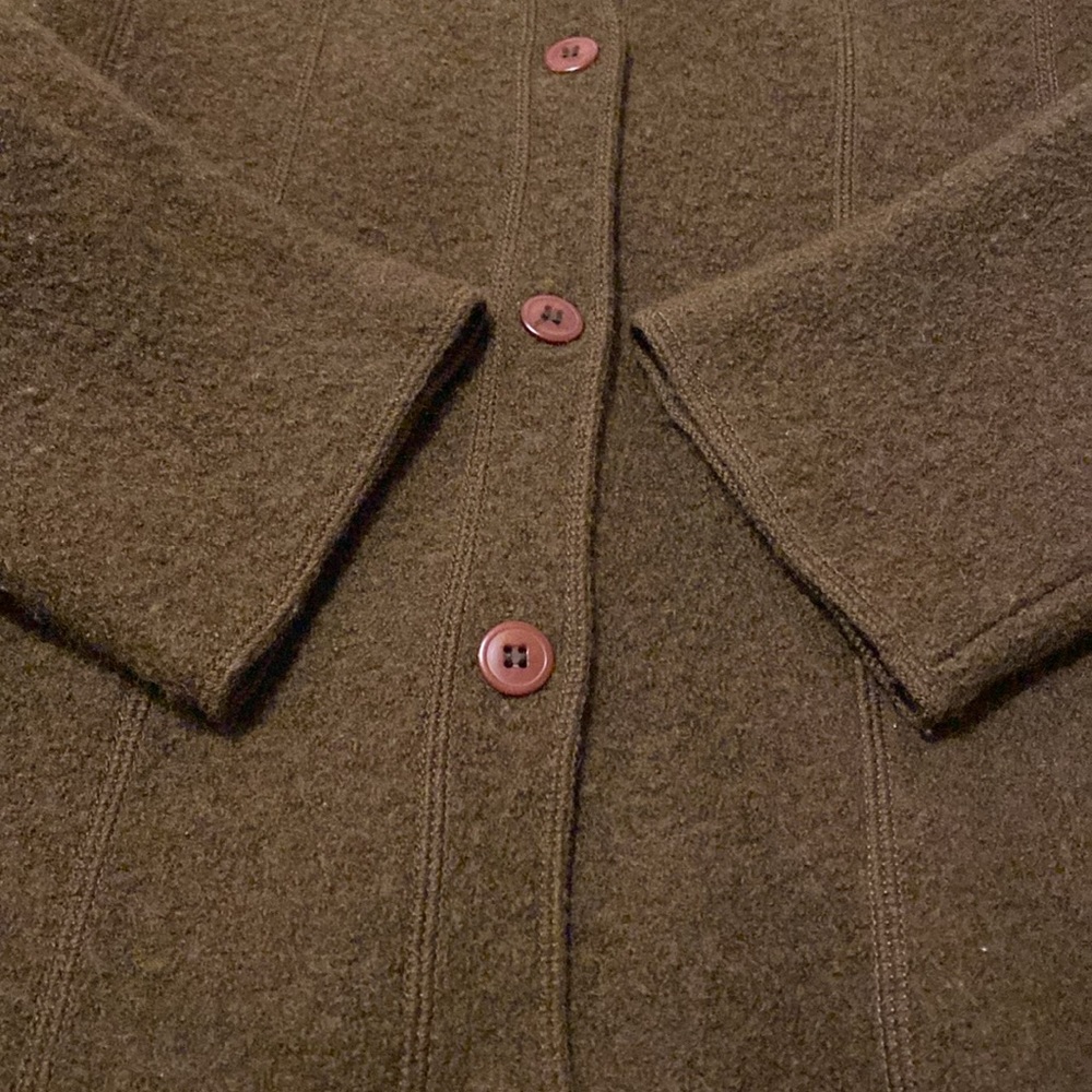 Vintage 100% Wool Evan-Picone Jacket. Pine Green w/Brown Buttons. XL-fits like L - Picture 10 of 13